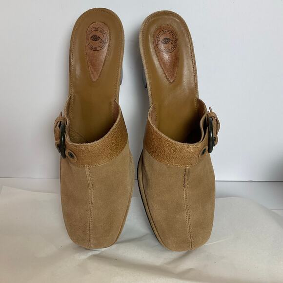 Nurture High Heeled Mules Tan Suede 10m - Picture 1 of 7